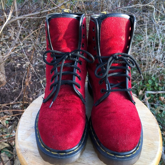 Vintage Dr. Martens Velvet Boots - Picture 2 of 12